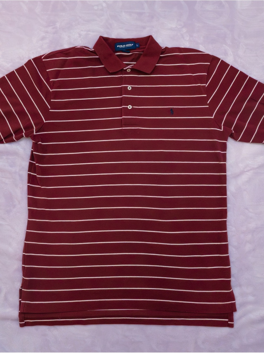 Polo Ralph Lauren Shirt Mens Size LStriped Pony Knit Golf Rugby SS Polo
